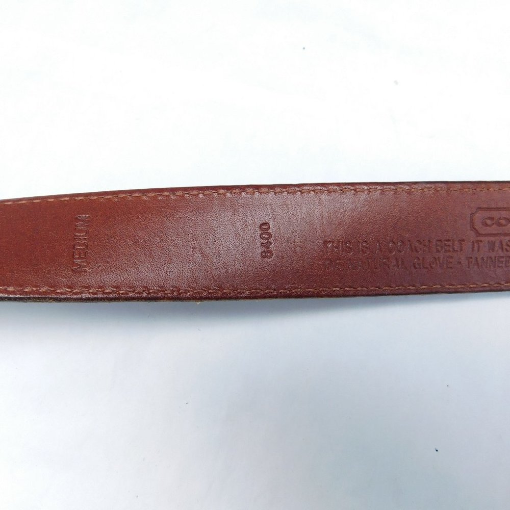 VINTAGE COACH BROWN GLOVE LEATHER BELT - Picture 7 of 8